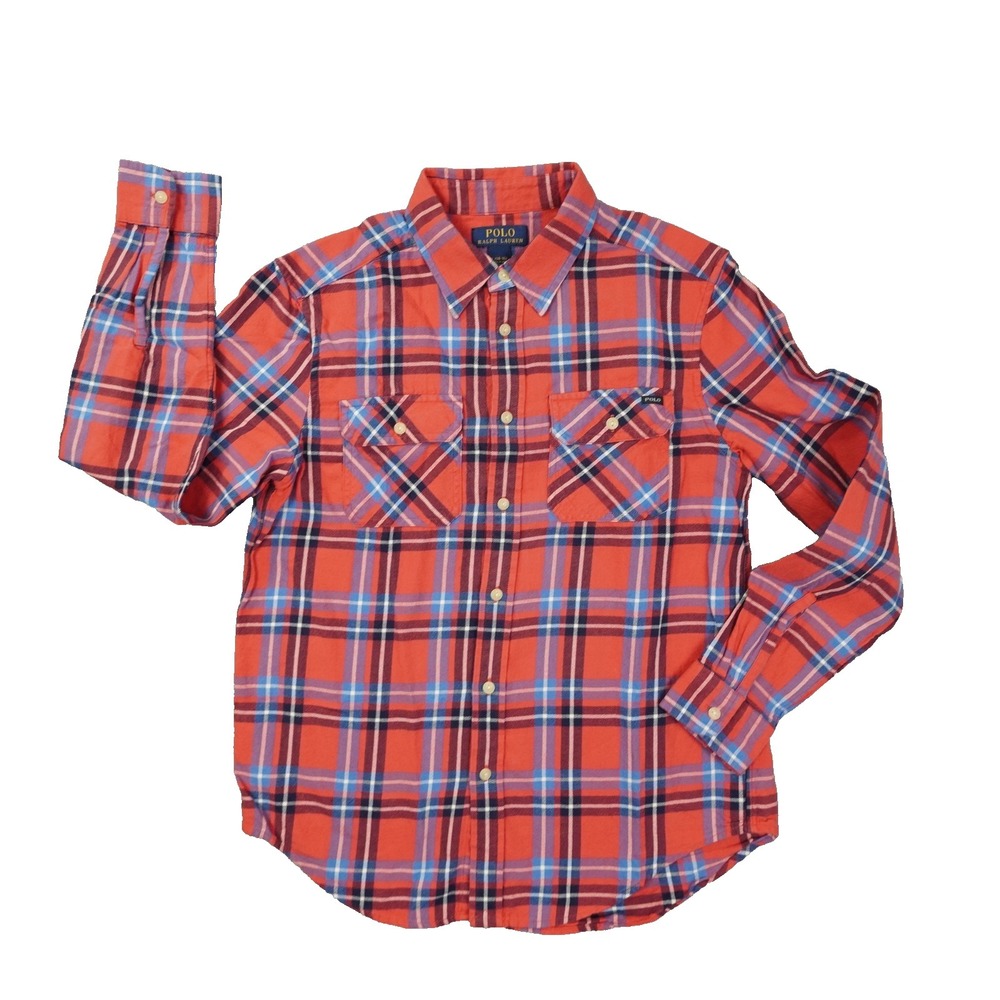 Polo Ralph Lauren Red Plaid Lightweight Flannel Shirt size L14-16